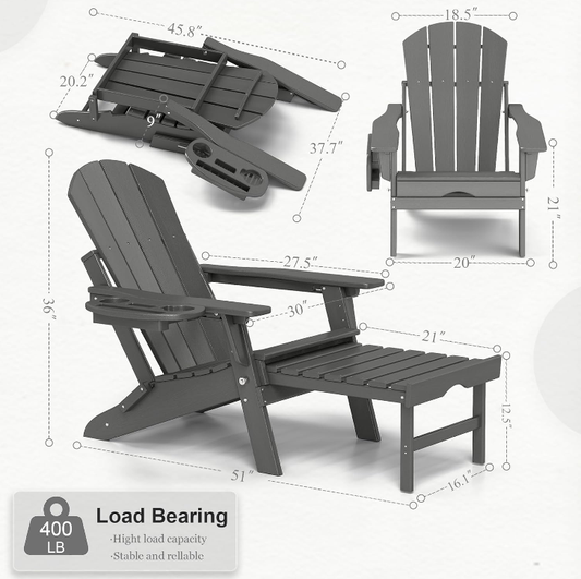RelaxMax™ Adjustable Adirondack Recliner with Footrest